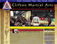 Tablet Screenshot of cliftonmartialarts.com